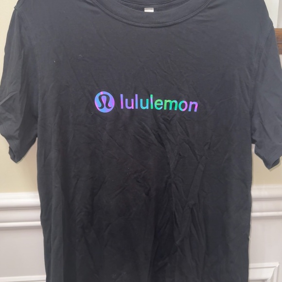 lululemon athletica Tops - lululemon athletica Black Tee with Multicolor Logo